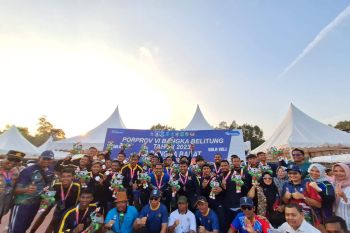 Porprov VI Babel - Tuan rumah Bangka Barat kalahkan Bangka Tengah di final voli outdoor