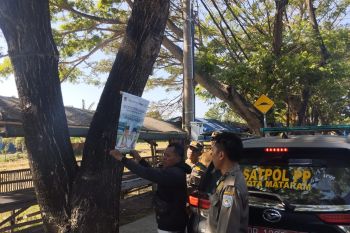 Pemkot Mataram menggencarkan penertiban alat peraga sosialisasi pemilu