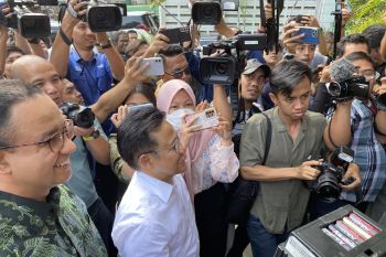 Anies Baswedan disambut Cak Imin di DPP PKB untuk rapat pemenangan