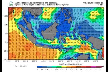 BMKG himbau masyarakat waspadai potensi gelombang tinggi 4 meter di sejumlah perairan RI