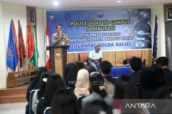 Ditlantas Polda Sulsel "Goes to Campus" ajak mahasiswa peduli keselamatan