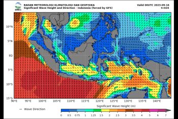 BMKG : Waspada potensi gelombang tinggi pada 16-17 September