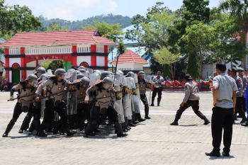 Polres Kolaka gelar simulasi Sispam kota untuk pengamanan Pemilu