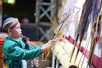 Dalang cilik Mulki Aiman ramaikan "Ma'arif Fair 2023" Sidoarjo