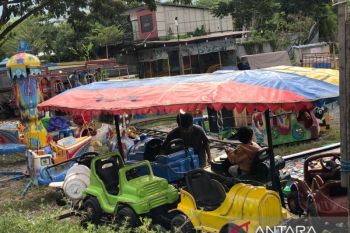 Serunya wahana bermain anak di Jembatan Lalove &nbsp;