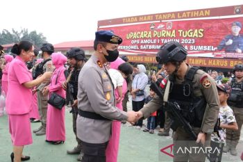 Polda Sumsel sambut kepulangan 203 personel Brimob dari tugas di Papua