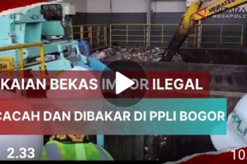 Pakaian bekas impor ilegal dicacah dan dibakar di Bogor