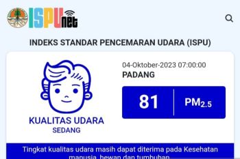 Kualitas udara di Padang menurun dekati ambang batas tidak sehat