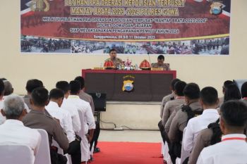 Personel Polres Gowa dilatih pengamanan Pemilu