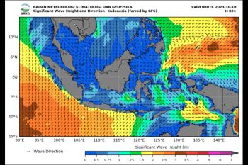BMKG mengimbau warga waspadai gelombang tinggi pada 10-11 Oktober