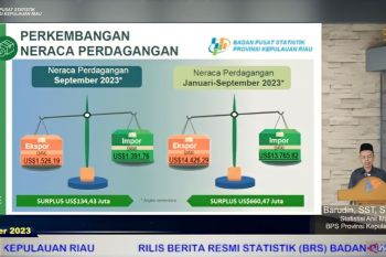 Neraca perdagangan di Kepri surplus 134 juta dolar AS