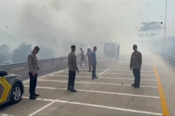 Damkarmat berhasil padamkan kebakaran lahan di KM 00 Tol Bakauheni