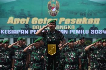 Kodam XIII/Merdeka ikuti apel pasukan kesiapan pengamanan Pemilu 2024