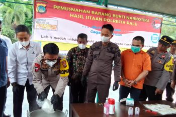 Polresta Palu musnahkan barang bukti 1.673,27 gram sabu