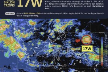 Siklon tropis 17W berpotensi picu hujan es di bagian timur Indonesia