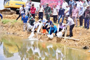 Penjabat Gubernur Sulawesi Selatan melepas 50.000 benih ikan di Bone
