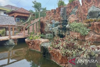 Menikmati keindahan kolam ikan berwarna-warni