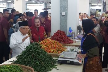 VP Ma'ruf Amin reviews essential goods prices at Johar Baru Market