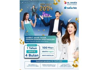 Promo akhir tahun XL SATU BIZ langganan 1 tahun bonus 4 bulan