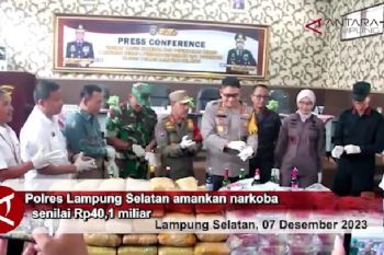 Polres Lampung Selatan amankan narkoba senilai Rp40,1 miliar