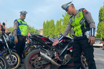 Polres  Kudus sita 199 sepeda motor dengan knalpot tak standar