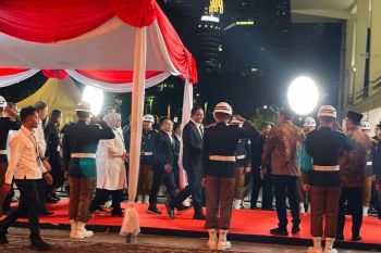 Penampilan tiga paslon saat tiba di lokasi Debat Pilpres