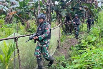 Satgas Yonif 122/TS patroli keamanan Kampung Yanemyo Papua