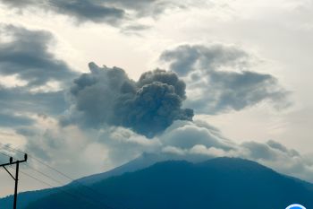 Gunung Lewotobi Laki-laki kembali melontarkan abu vulkanik