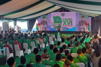 Presiden Jokowi membuka Kongres XVI GP Ansor di Terminal Kapal Pelni Tanjung Priok