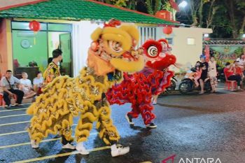 Kelenteng Hok Tek Che Tanjung Pandan suguhkan penampilan barongsai
