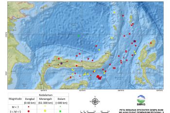 Stasiun Geofisika Manado mencatat 81 gempa bumi selama sepekan