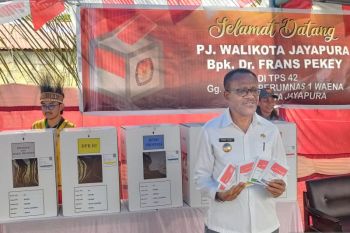 Wali Kota Jayapura salurkan hak suara TPS 42 Heram