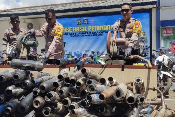 Selama Ops 2024 Polresta Bandarlampung sita 225 knalpot brong