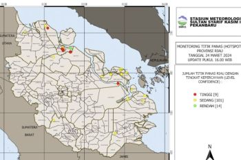 124 titik panas terdeteksi di Riau