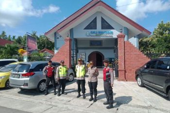 Polres Kulon Progo menempatkan personel di gereja jaga keamanan Paskah