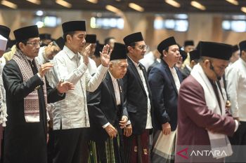 Presiden Jokowi menunaikan Shalat Idul Fitri di Masjid Istiqlal Jakarta