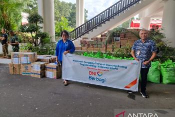Korban erupsi Gunung Ruang, Sulut, dibantu sembako