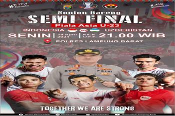 Polres Lampung Barat gelar nobar semifinal Piala Asia U-23
