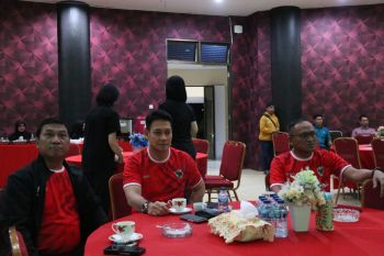 Suasana nobar Piala Asia U-23 Indonesia - Irak untuk Juara 3 di Polda Kaltara