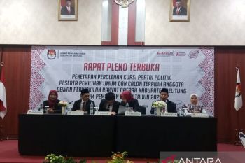 KPU Belitung tetapkan perolehan kursi parpol dan caleg terpilih Pemilu 2024