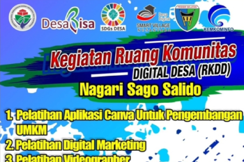 Ruang Komunitas Digital Nagari Sago Salido Pesisir Selatan adakan berbagai pelatihan untuk masyarakat