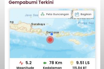 Kota Mataram diguncang gempa 5,2 Magnitudo