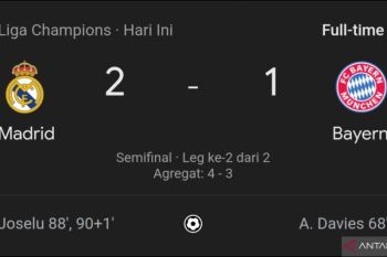 Skor akhir Real Madrid vs Bayern Munchen, El Real Lolos ke final