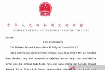 Konsul Jendral RRT sampaikan belasungkawa bencana Sumbar