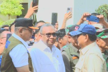Bantu Korban Bencana Alam di Sumbar, Plh Wako Andree Algamar Sambut Kedatangan Menhan Prabowo