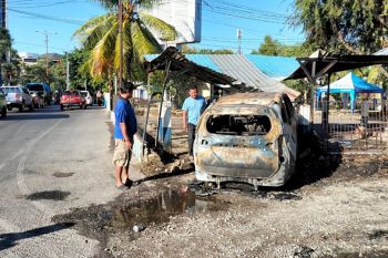 Polisi selidiki kendaraan angkut BBM subsidi terbakar dan menabrak pospol