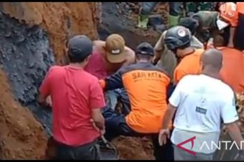 Sejumlah penambang pasir tertimbun longsor di Pronojiwo