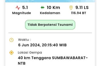 NTB diguncang gempa dengan magnitudo 5.1