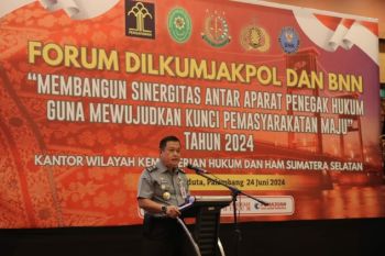 Kemenkumham Sumsel  bangun sinergi antaraparat melalui Dilkumjakpol
