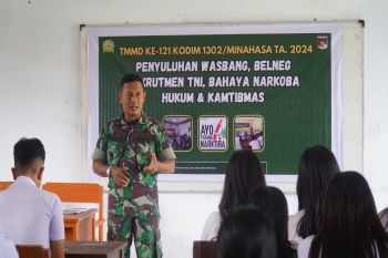 Satgas TMMD ke-121 sosialisasi  bela negara kepada pelajar di Minahasa